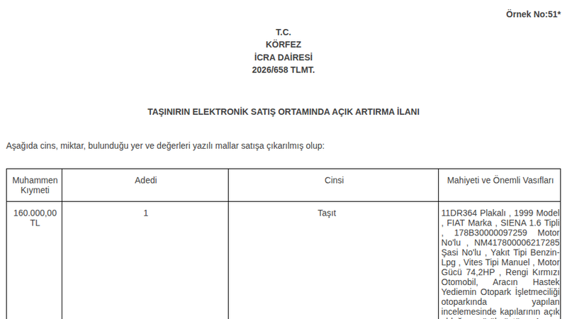 Satılık Fiat Siena 1999 - Kocaeli Körfez