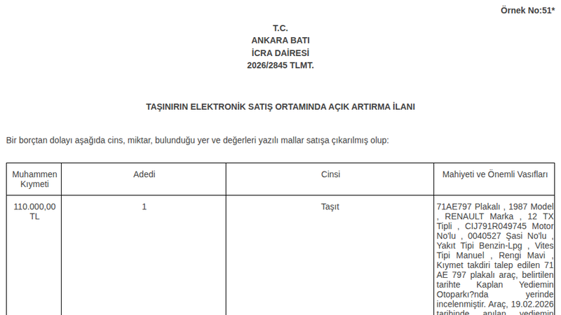 Otomobil - ANKARA SİNCAN