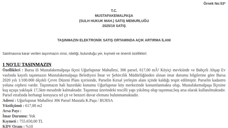 Satılık Müstakil Ev - Bursa Mustafakemalpaşa