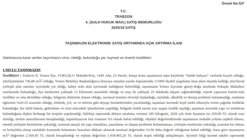 Satılık Arsa/Arazi - Trabzon Yomra