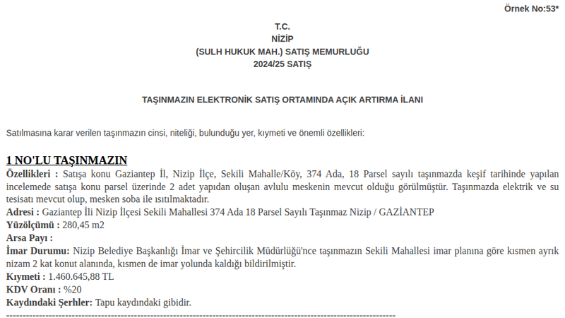 Satılık Konut - Gaziantep Nizip