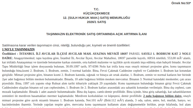 Satılık Daire - İstanbul Avcılar