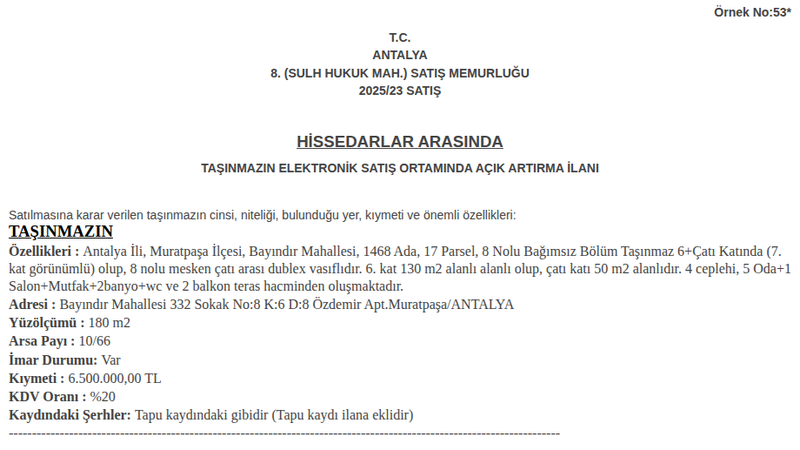 Satılık Konut - Antalya Muratpaşa