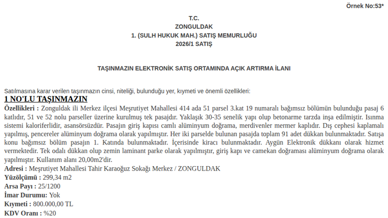 Satılık Arsa/Arazi - Zonguldak Merkez
