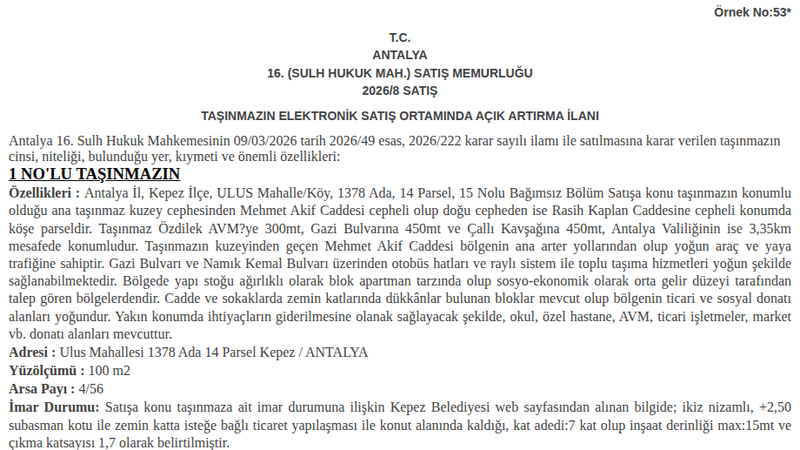 Satılık Konut - Antalya Kepez