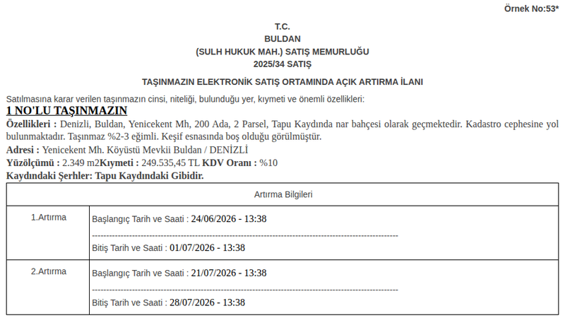 Satılık Konut - Denizli Buldan