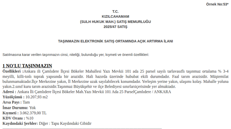 Arsa/Arazi - ANKARA ÇAMLIDERE - 207,93 m²