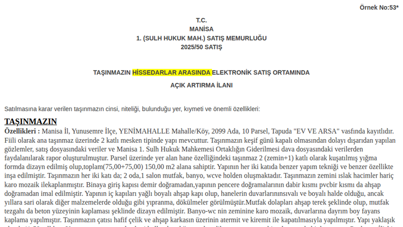 Konut - MANİSA YUNUSEMRE - 150 m²