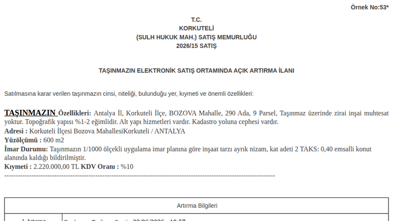 Konut - ANTALYA KORKUTELİ - 600 m²
