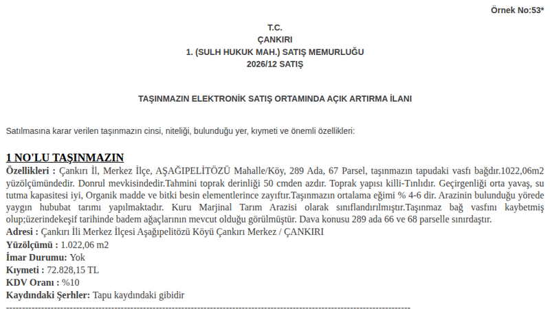 Arsa/Arazi - ÇANKIRI MERKEZ - 1.022,06 m²