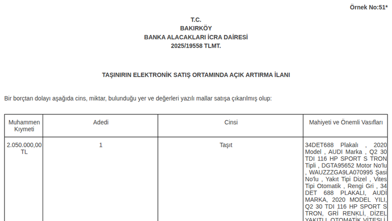 Satılık Audi Q2 2020 - İstanbul Bakırköy