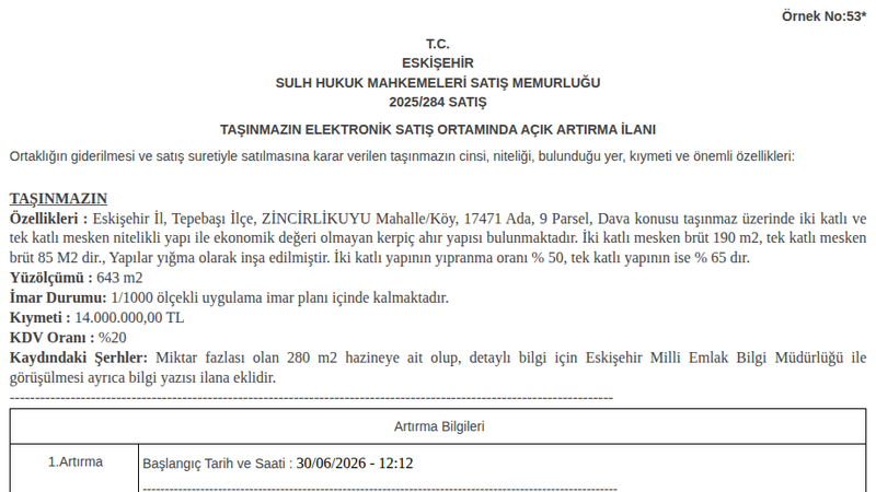 Konut - ESKİŞEHİR TEPEBAŞI - 190 m²