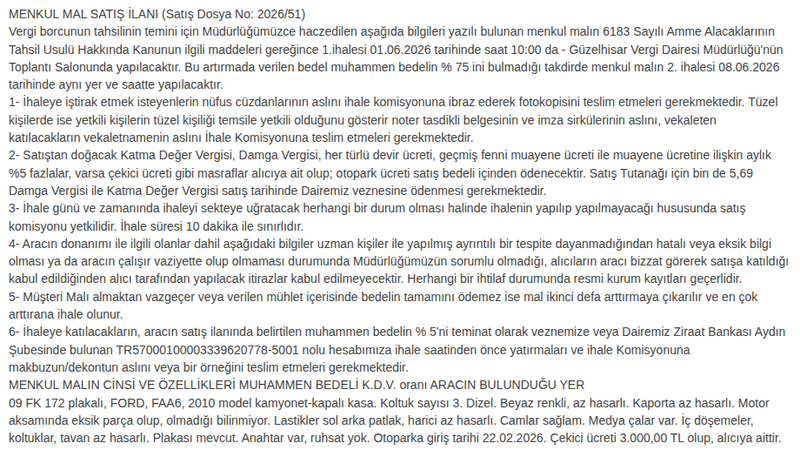 Şartname önizlemesi