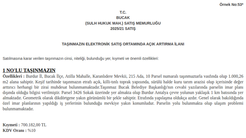 Konut - BURDUR BUCAK
