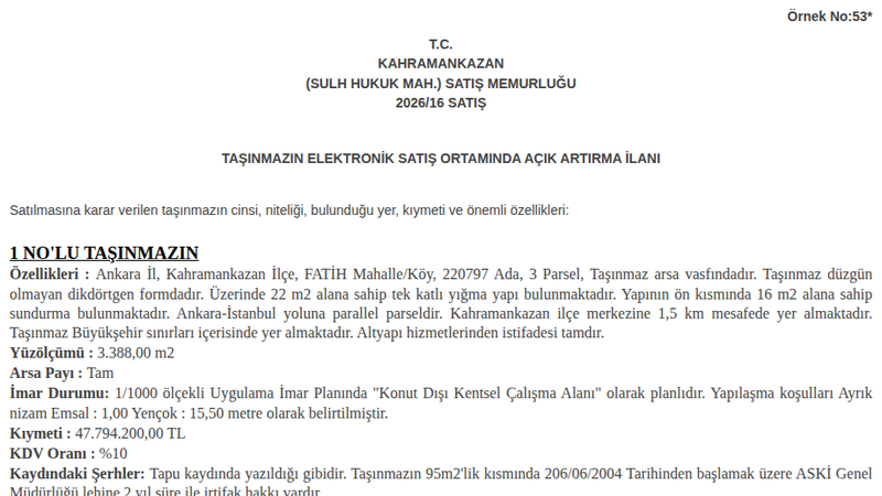 Konut - ANKARA KAHRAMANKAZAN - 22 m²