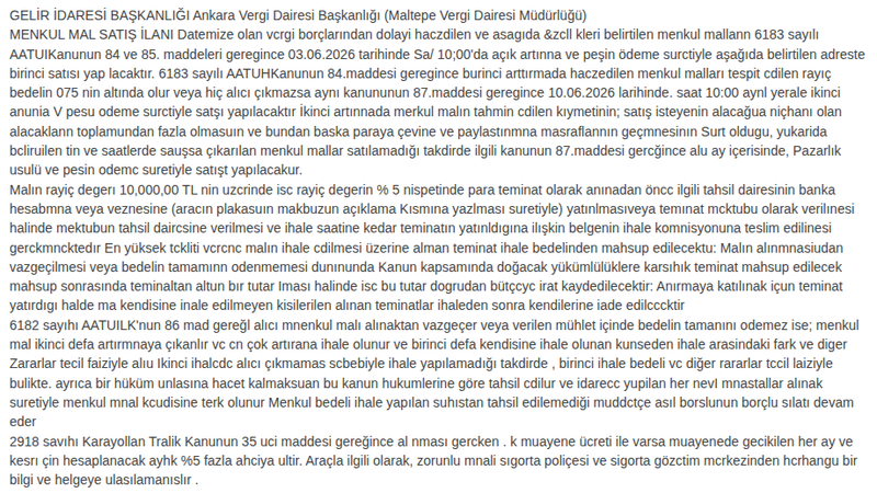 Şartname önizlemesi