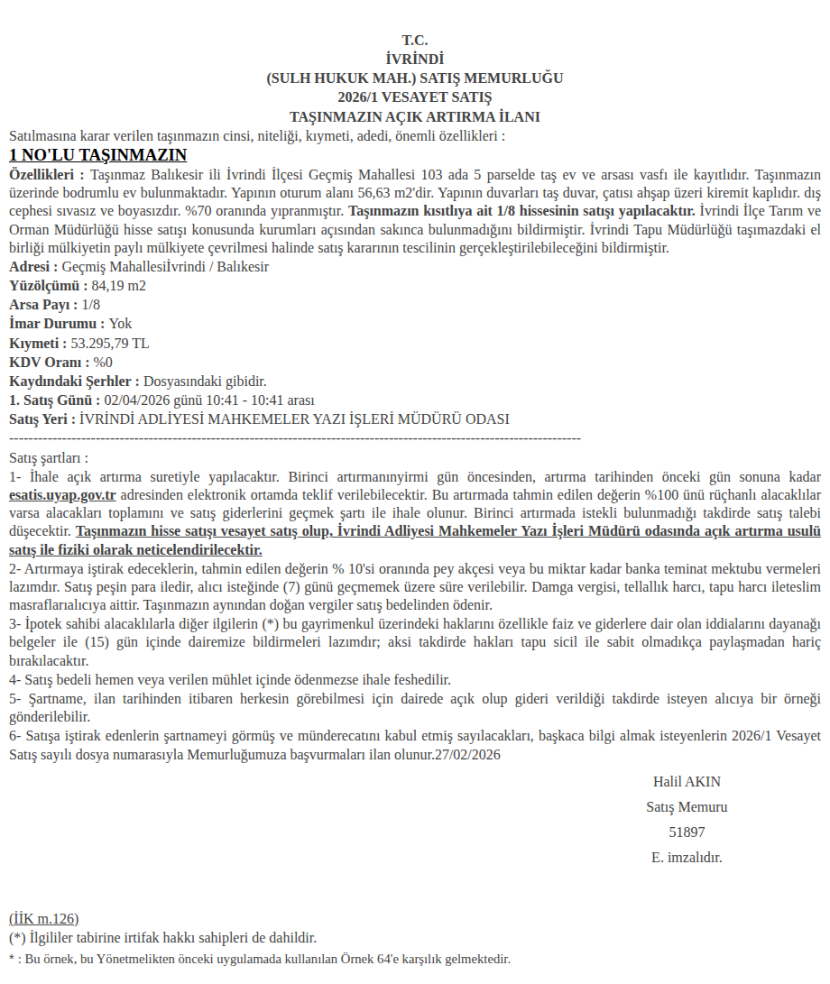 Şartname önizlemesi