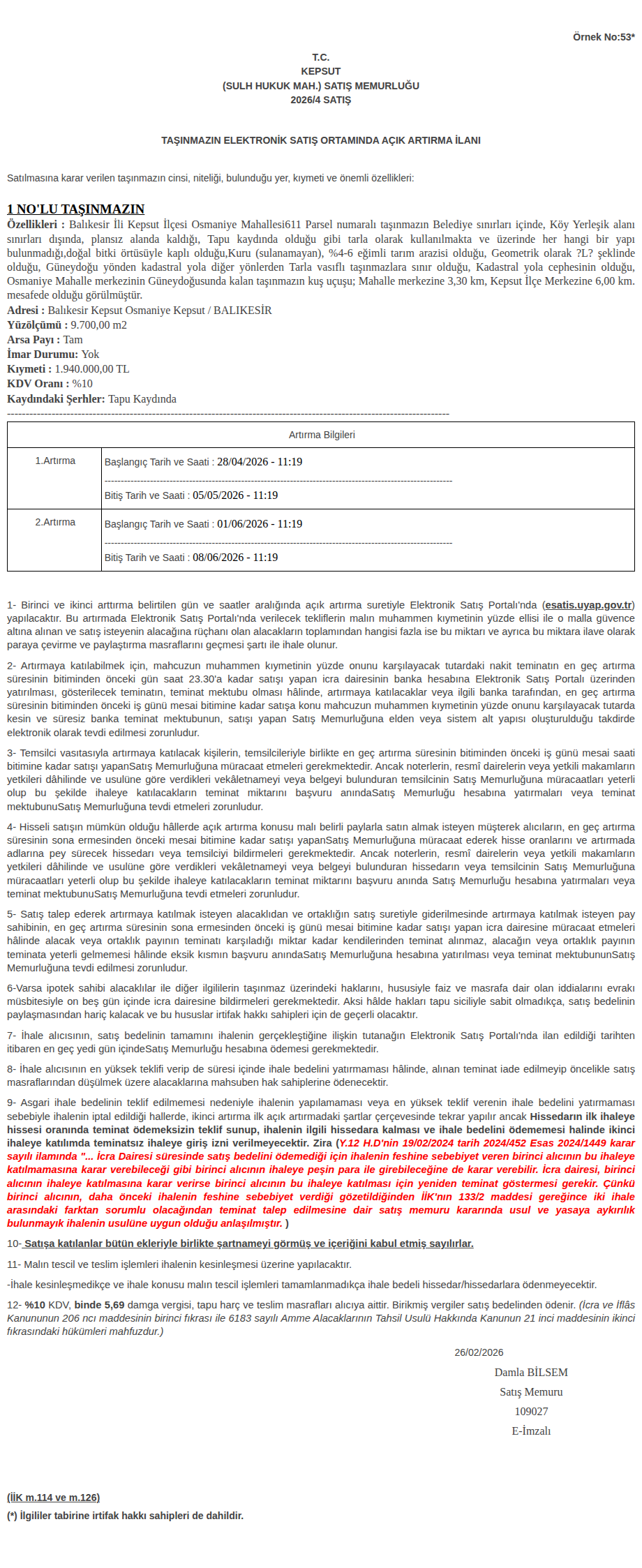 Şartname önizlemesi