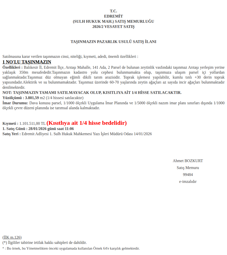 Şartname önizleme