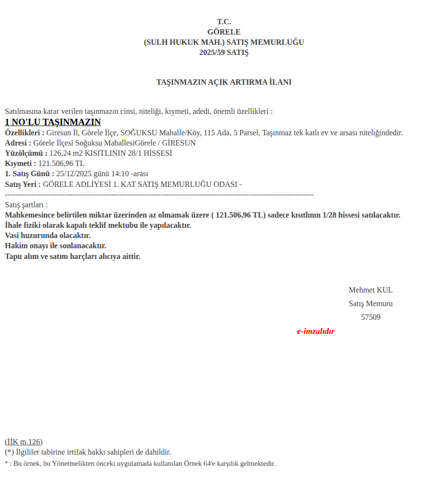 Şartname önizleme