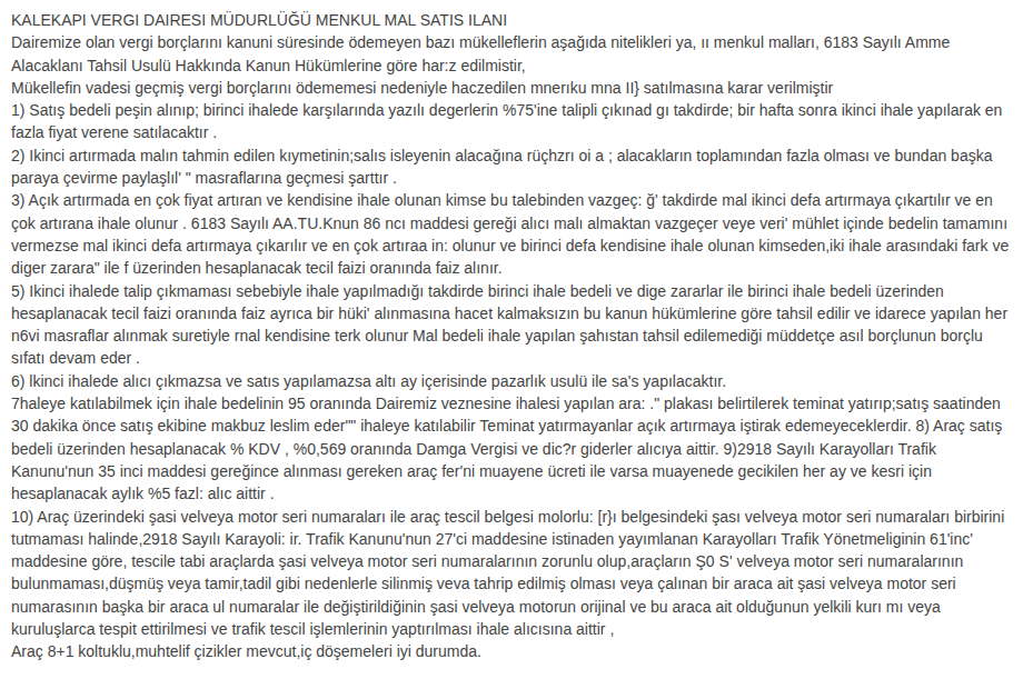 Şartname önizleme
