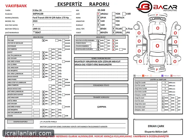 Satılık Ford Transit 2023 - Ankara Çubuk ilan görseli 9