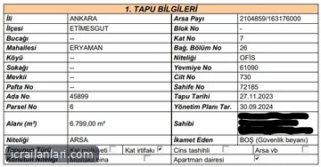 Satılık İşyeri - Ankara Etimesgut